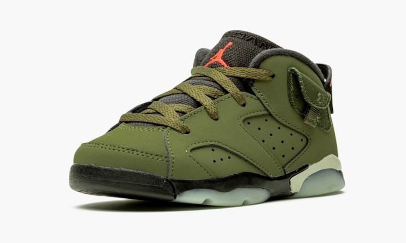 Nike Air Jordan 6 TD 'Cactus Jack - Travis Scott' Schoenen Kinderen Olijfgroen Zwart Nederland | 743082-CTW