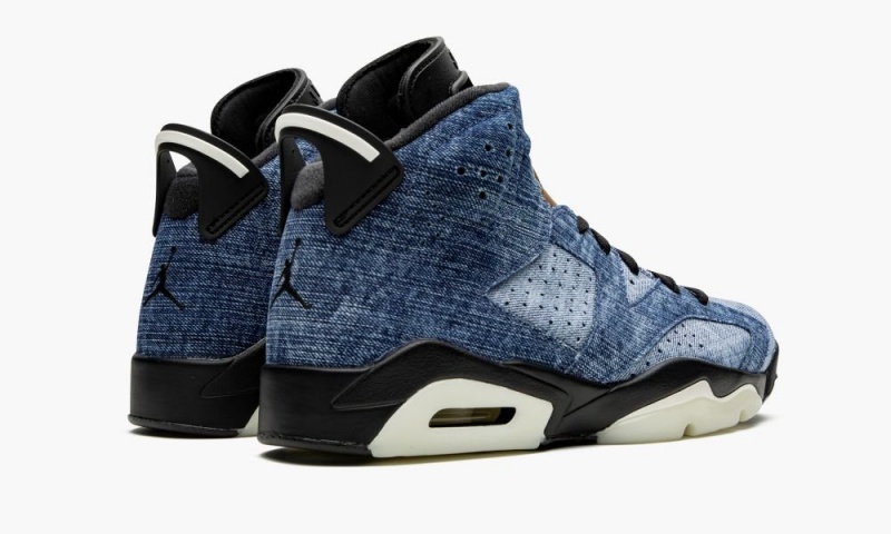 Nike Air Jordan 6 'Washed Denim' Schoenen Heren Zwart Rood Nederland | 280956-YZV