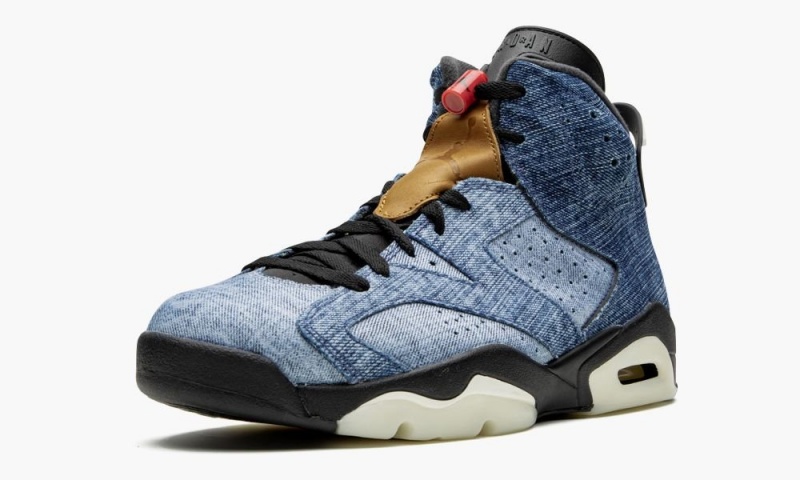 Nike Air Jordan 6 'Washed Denim' Schoenen Heren Zwart Rood Nederland | 280956-YZV