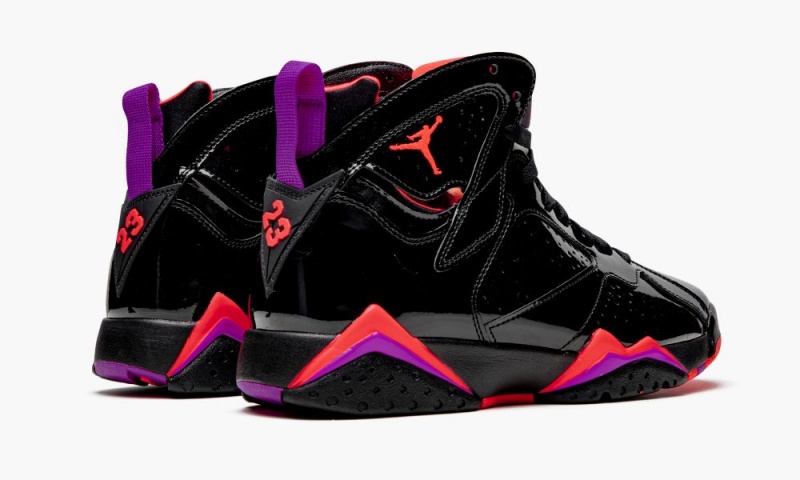 Nike Air Jordan 7 'Black Lak Leren' Schoenen Dames Zwart Lichtrood Donkergrijs Nederland | 431758-IQG