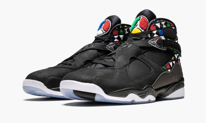 Nike Air Jordan 8 'Quai 54' Schoenen Heren Zwart Wit Gekleurd Nederland | 961782-UHK