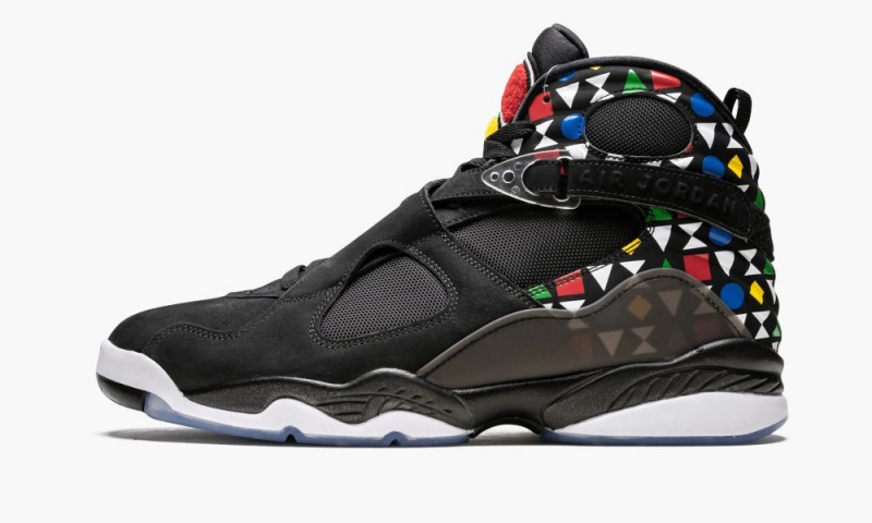 Nike Air Jordan 8 \'Quai 54\' Schoenen Heren Zwart Wit Gekleurd Nederland | 961782-UHK