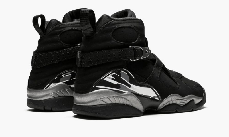 Nike Air Jordan 8 Retro BG 'Chrome' Schoenen Kinderen Zwart Wit Diepgrijs Nederland | 237981-PGN