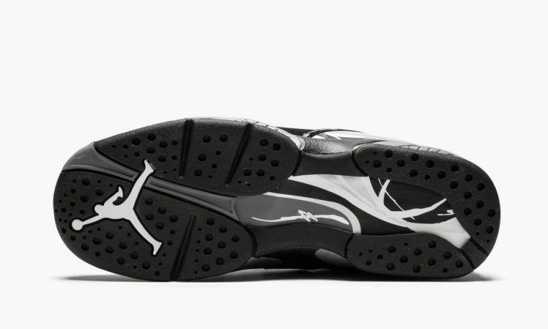 Nike Air Jordan 8 Retro BG 'Chrome' Schoenen Kinderen Zwart Wit Diepgrijs Nederland | 237981-PGN