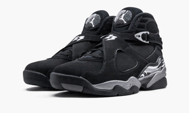 Nike Air Jordan 8 Retro 'Chrome' Schoenen Heren Zwart Diepgrijs Nederland | 759061-FQN