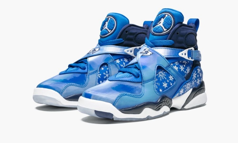 Nike Air Jordan 8 Retro (GS) 'Snowflake' Schoenen Kinderen Diepblauw Blauw Wit Nederland | 786439-CMH