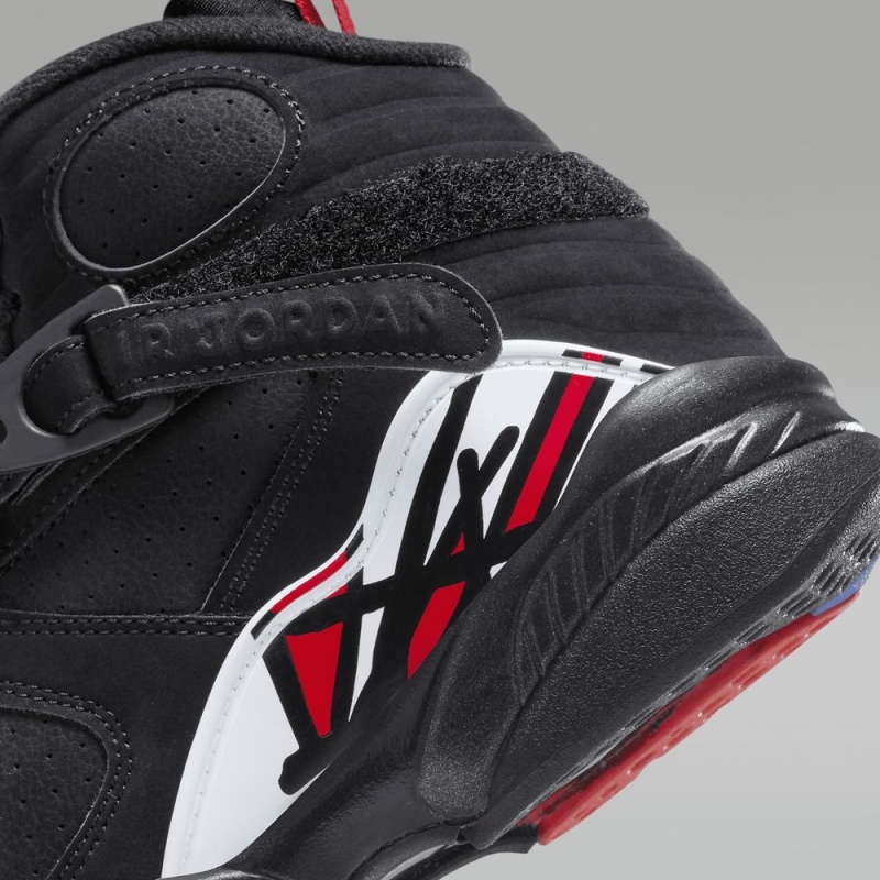 Nike Air Jordan 8 Retro Schoenen Kinderen Zwart Wit Rood Nederland | 652930-IVN
