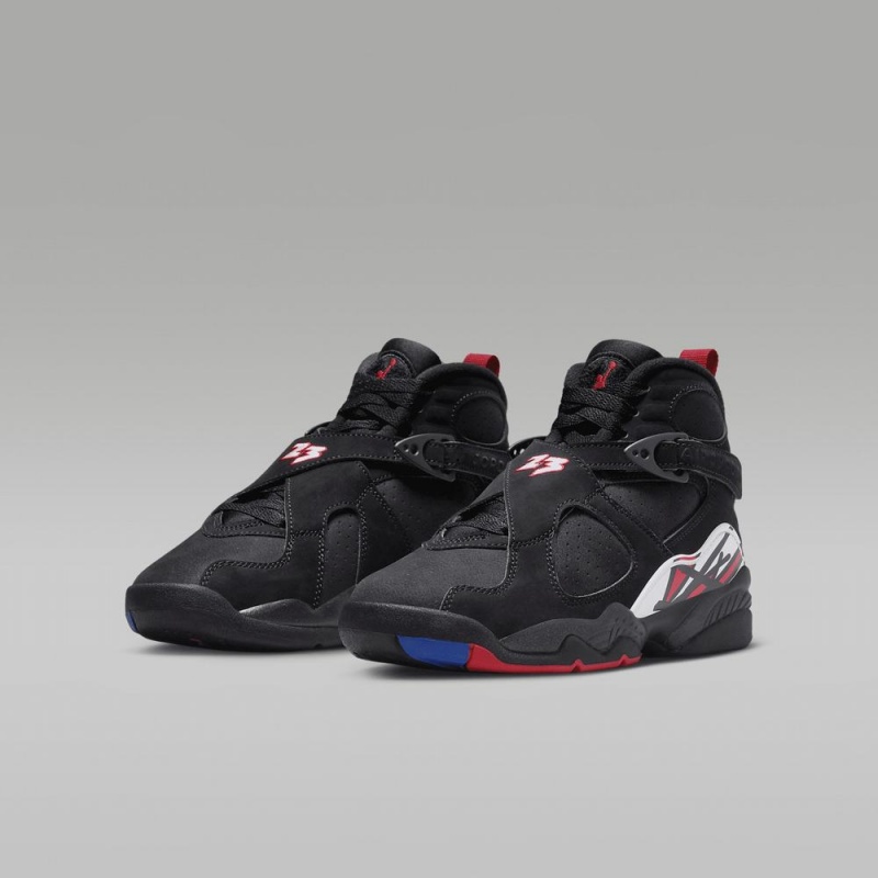 Nike Air Jordan 8 Retro Schoenen Kinderen Zwart Wit Rood Nederland | 652930-IVN