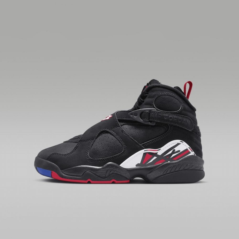 Nike Air Jordan 8 Retro Schoenen Kinderen Zwart Wit Rood Nederland | 652930-IVN