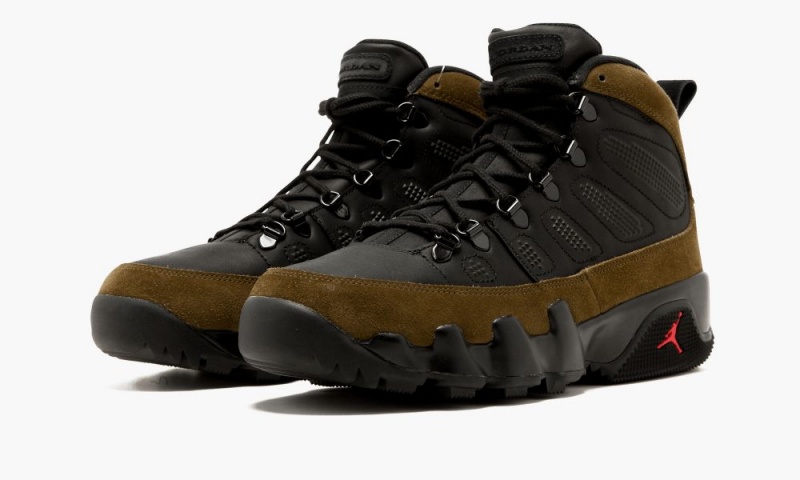 Nike Air Jordan 9 Retro Boot NRG Schoenen Heren Zwart Lichtolijfgroen Rood Nederland | 903814-EWA