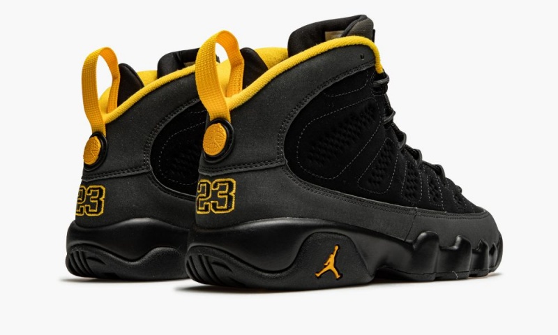 Nike Air Jordan 9 Retro GS 'University Gold' Schoenen Kinderen Zwart Donkergrijs Nederland | 691032-YBZ