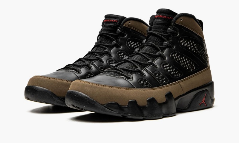 Nike Air Jordan 9 Retro 'Olive' Schoenen Heren Zwart Lichtolijfgroen Rood Nederland | 602318-RYO