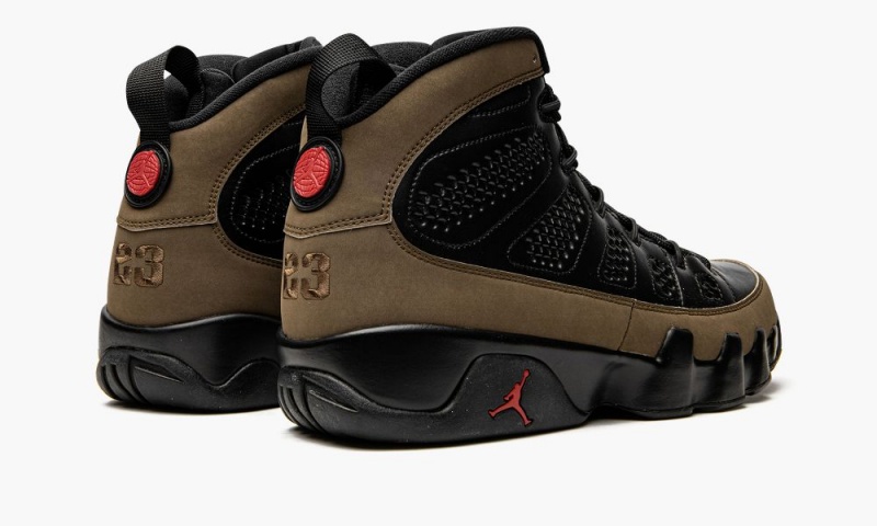 Nike Air Jordan 9 Retro 'Olive' Schoenen Heren Zwart Lichtolijfgroen Rood Nederland | 602318-RYO