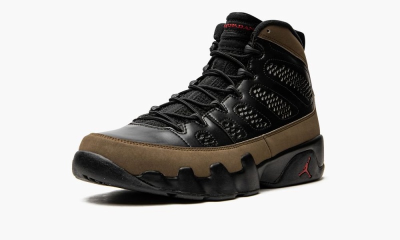 Nike Air Jordan 9 Retro 'Olive' Schoenen Heren Zwart Lichtolijfgroen Rood Nederland | 602318-RYO