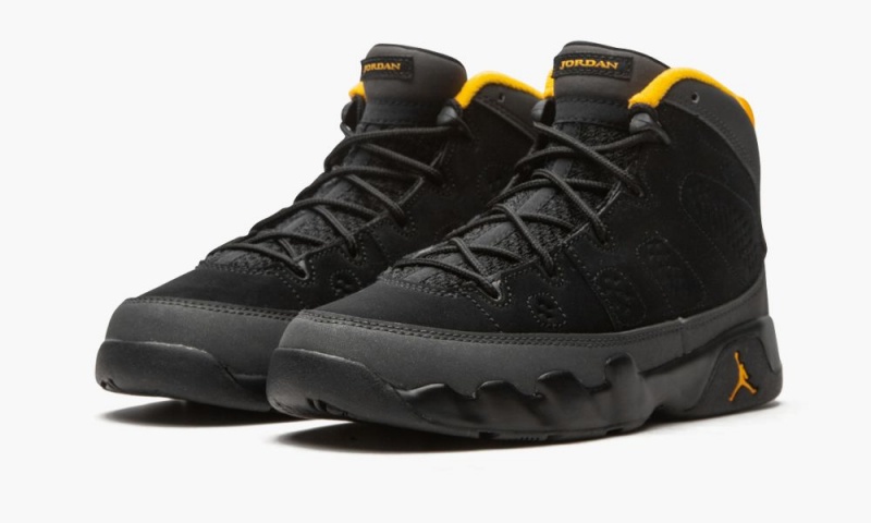 Nike Air Jordan 9 Retro PS 'University Gold' Schoenen Kinderen Zwart Donkergrijs Nederland | 148970-FHE