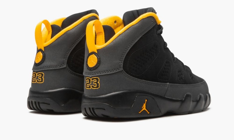 Nike Air Jordan 9 Retro PS 'University Gold' Schoenen Kinderen Zwart Donkergrijs Nederland | 148970-FHE