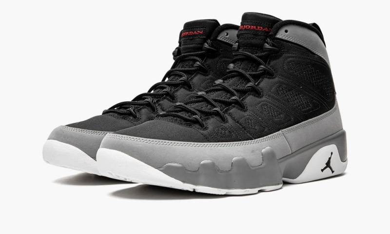 Nike Air Jordan 9 Retro 'Particle Grey' Schoenen Heren Zwart Rood Nederland | 691245-RHA