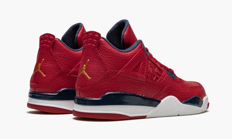 Nike Air Jordan Retro 4 PS 'Fiba 2019' Schoenen Kinderen Rood Wit Metal Goud Nederland | 873021-MGV