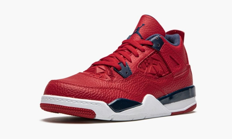 Nike Air Jordan Retro 4 PS 'Fiba 2019' Schoenen Kinderen Rood Wit Metal Goud Nederland | 873021-MGV