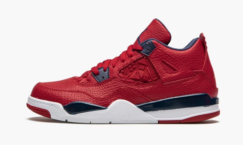 Nike Air Jordan Retro 4 PS \'Fiba 2019\' Schoenen Kinderen Rood Wit Metal Goud Nederland | 873021-MGV