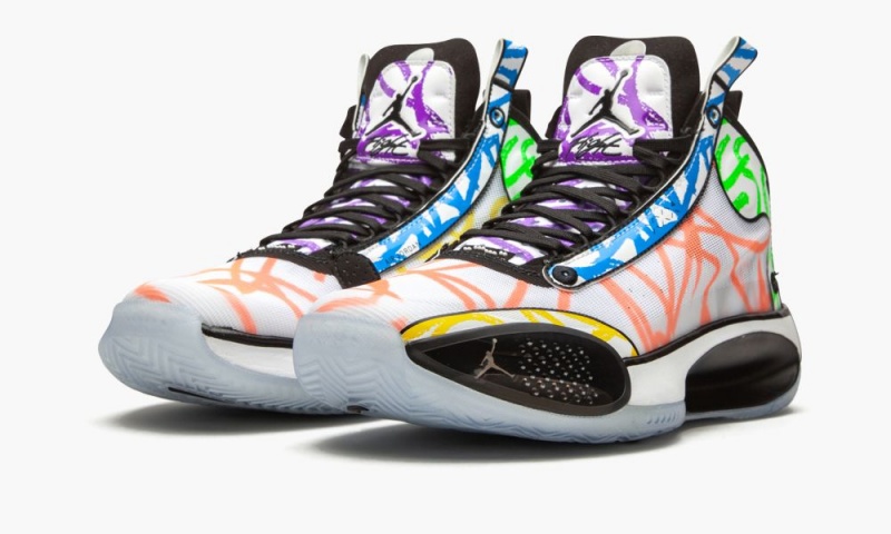 Nike Air Jordan XXXIV 'Zion Williamson-Coloring Book' Schoenen Heren Wit Zwart Gekleurd Nederland | 915307-KFD