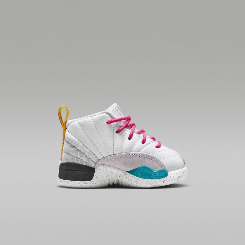 Nike Jordan 12 Retro Schoenen Kinderen Wit Paars Groen Nederland | 240698-EOC