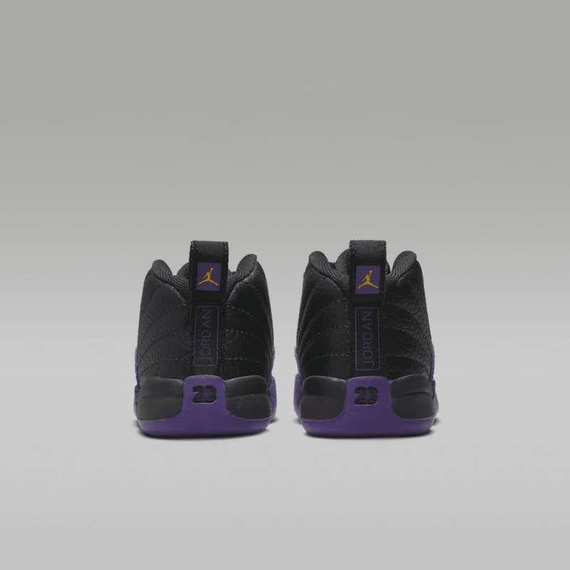 Nike Jordan 12 Retro Schoenen Kinderen Zwart Paars Nederland | 382046-IOR