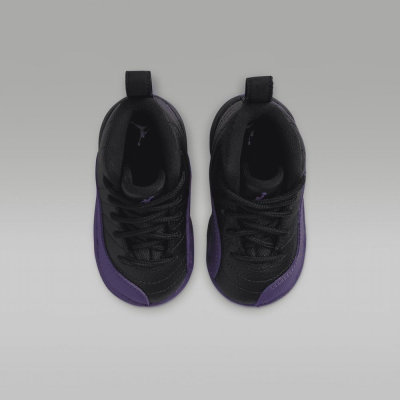 Nike Jordan 12 Retro Schoenen Kinderen Zwart Paars Nederland | 382046-IOR