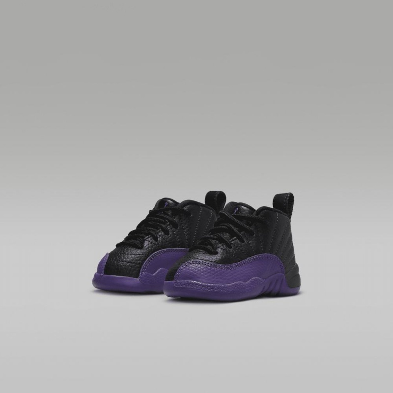 Nike Jordan 12 Retro Schoenen Kinderen Zwart Paars Nederland | 382046-IOR