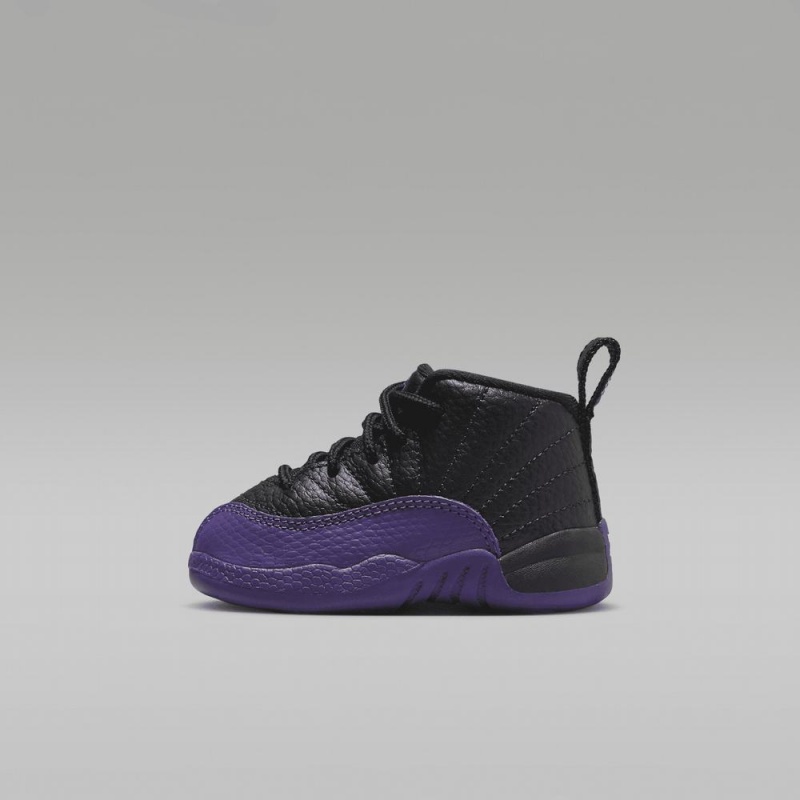 Nike Jordan 12 Retro Schoenen Kinderen Zwart Paars Nederland | 382046-IOR