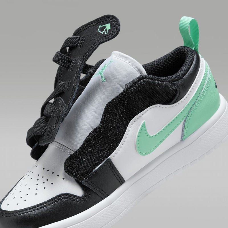 Nike Jordan 1 Low Alt Schoenen Kinderen Zwart Wit Groen Nederland | 590318-ZOE