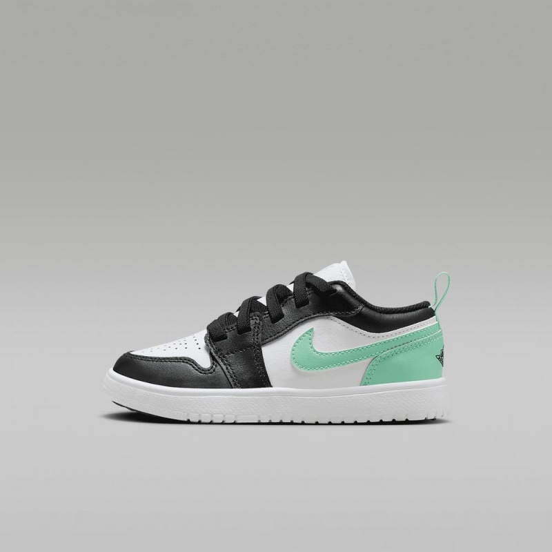 Nike Jordan 1 Low Alt Schoenen Kinderen Zwart Wit Groen Nederland | 590318-ZOE