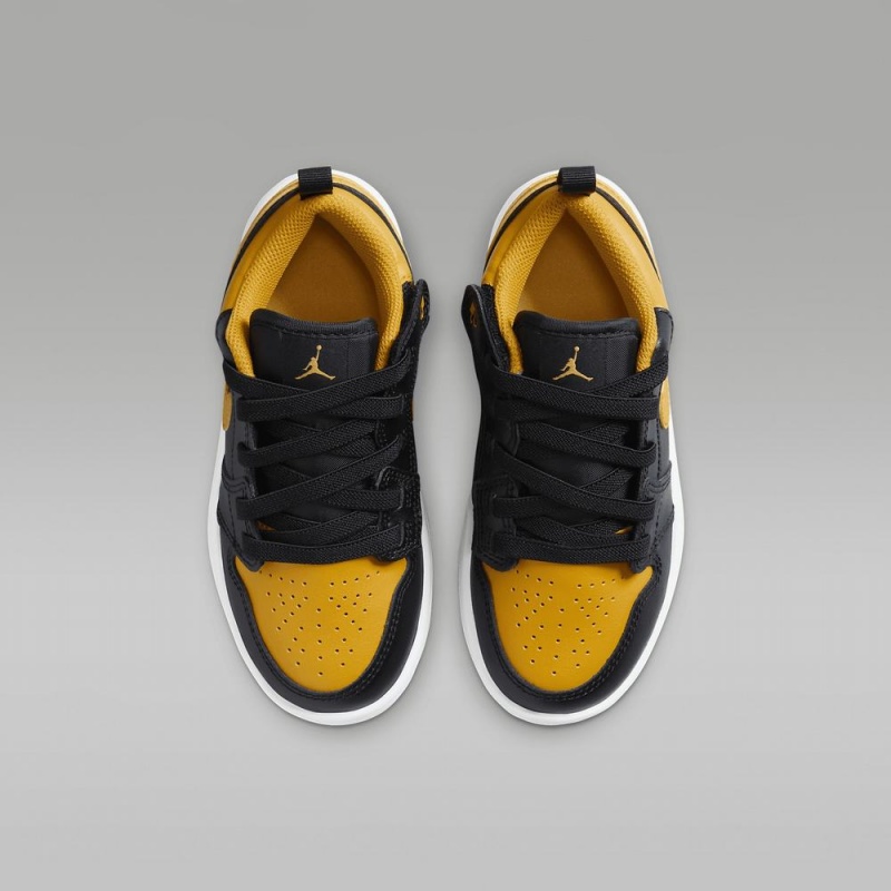 Nike Jordan 1 Low Alt Schoenen Kinderen Zwart Geel Nederland | 305492-KTC