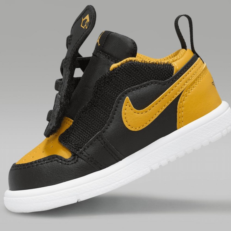 Nike Jordan 1 Low Alt Schoenen Kinderen Zwart Geel Nederland | 091753-AIK