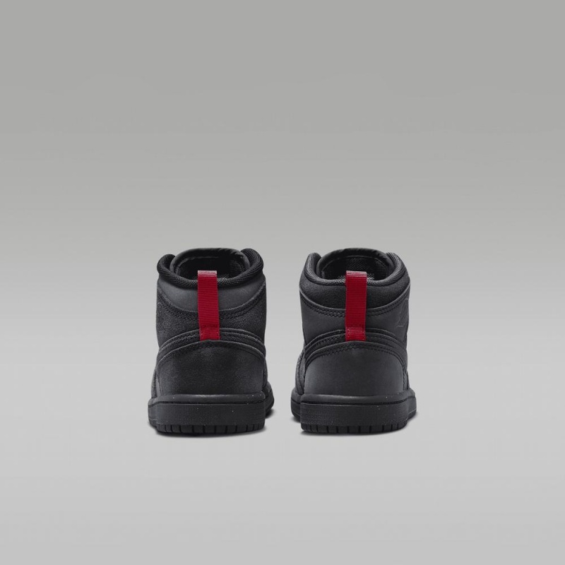 Nike Jordan 1 Mid SE Craft Schoenen Kinderen Donkergrijs Rood Zwart Nederland | 173642-JXC
