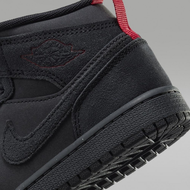 Nike Jordan 1 Mid SE Craft Schoenen Kinderen Donkergrijs Rood Zwart Nederland | 173642-JXC