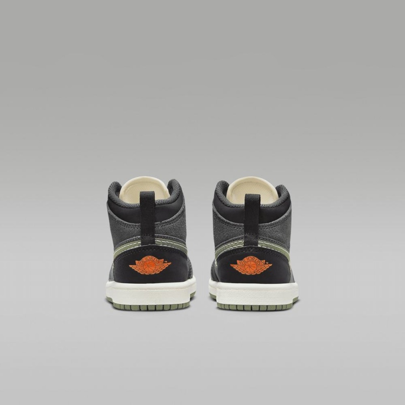 Nike Jordan 1 Mid SE Craft Schoenen Kinderen Donkergrijs Oranje Nederland | 428650-SDV