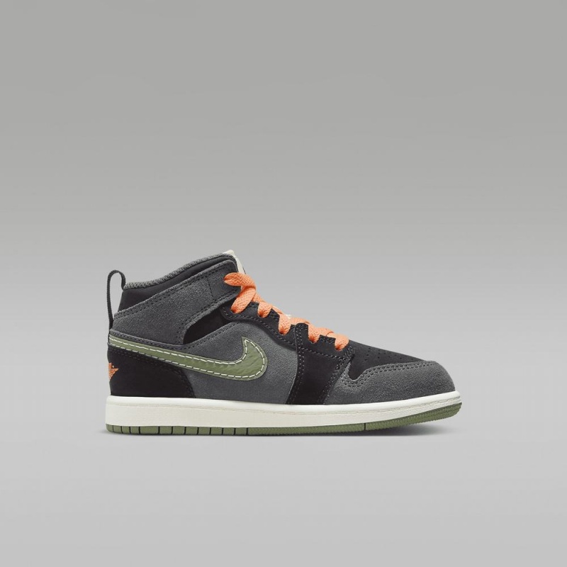 Nike Jordan 1 Mid SE Craft Schoenen Kinderen Donkergrijs Oranje Nederland | 428650-SDV