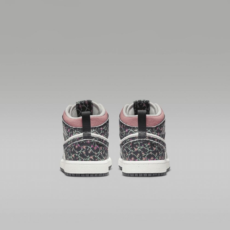 Nike Jordan 1 Mid SE Schoenen Kinderen Bloemen Wit Roze Nederland | 958217-GFC