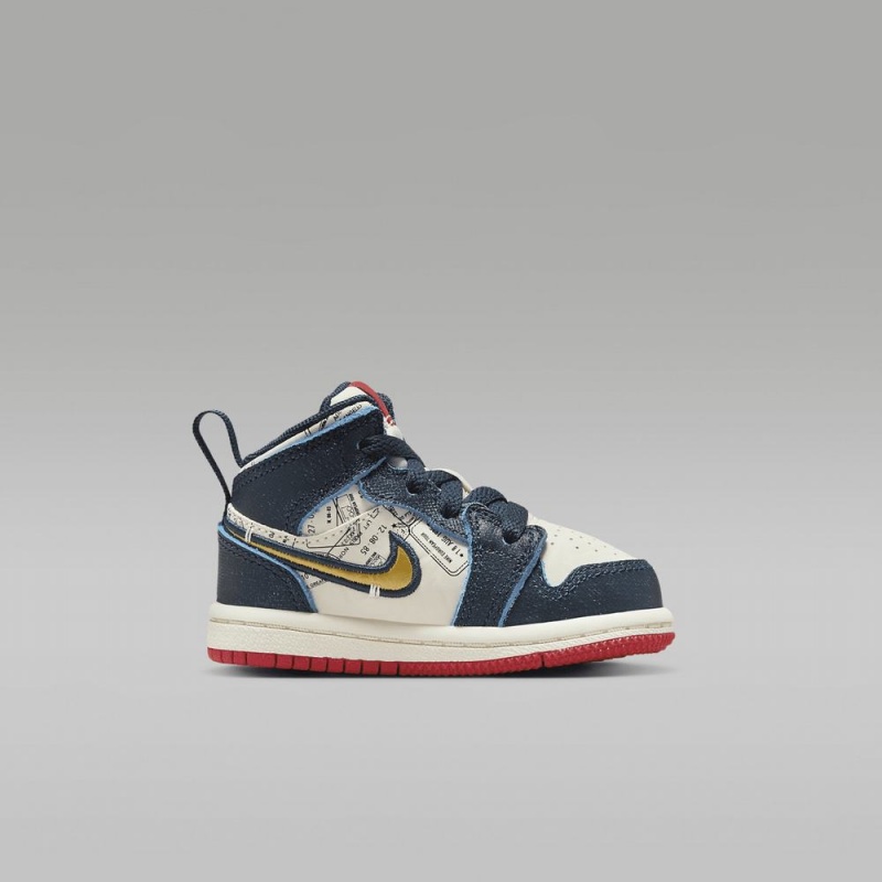 Nike Jordan 1 Mid SE Schoenen Kinderen Blauw Wit Nederland | 986052-XJR