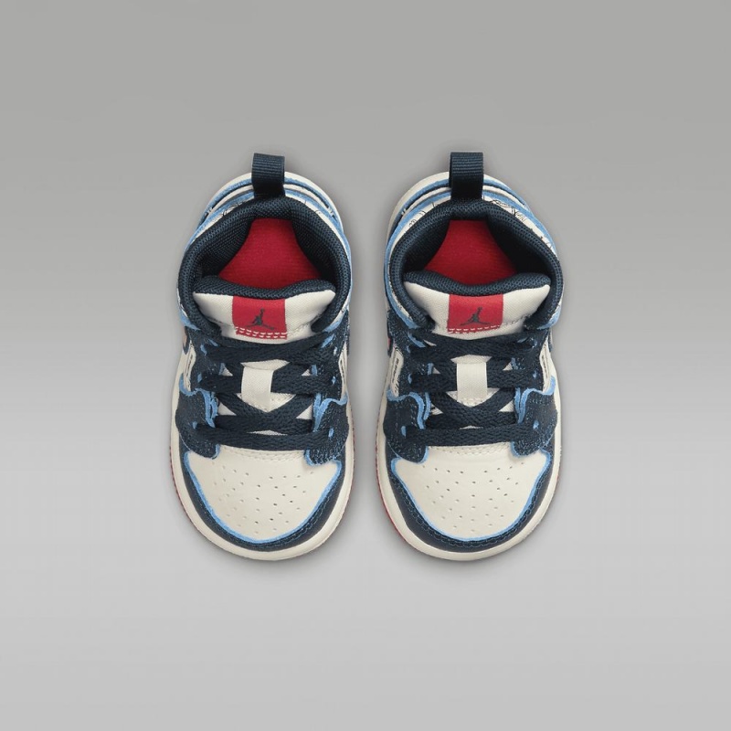 Nike Jordan 1 Mid SE Schoenen Kinderen Blauw Wit Nederland | 986052-XJR