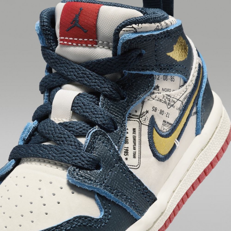 Nike Jordan 1 Mid SE Schoenen Kinderen Blauw Wit Nederland | 986052-XJR