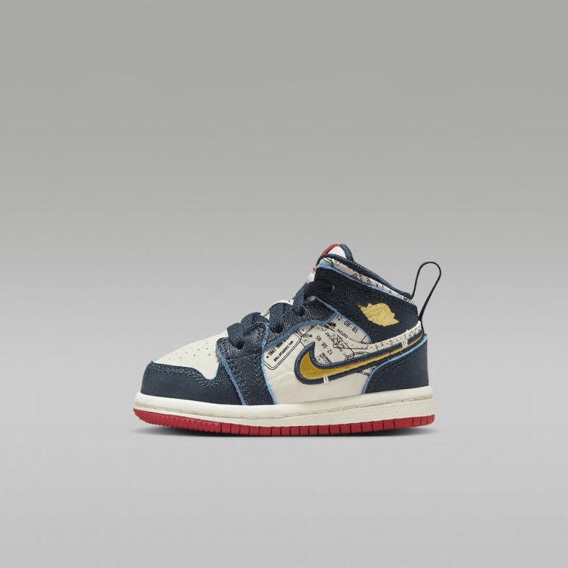 Nike Jordan 1 Mid SE Schoenen Kinderen Blauw Wit Nederland | 986052-XJR
