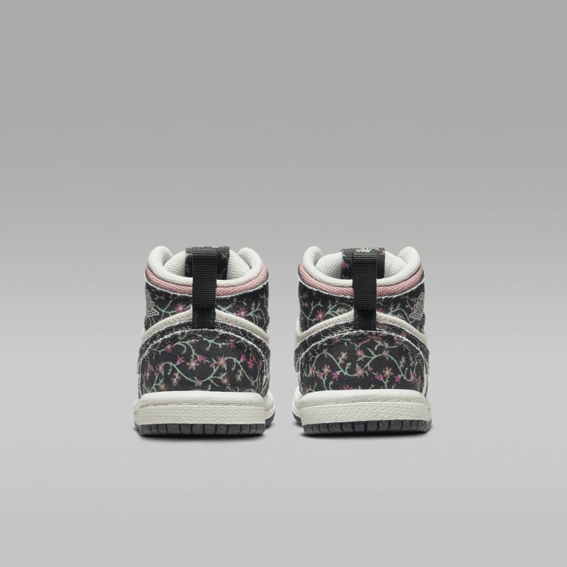 Nike Jordan 1 Mid SE Schoenen Kinderen Bloemen Wit Roze Nederland | 385024-XJH