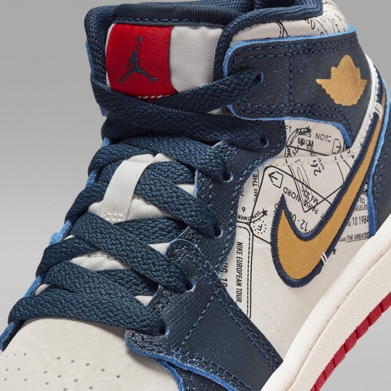 Nike Jordan 1 Mid SE Schoenen Kinderen Donkerblauw Wit Nederland | 729065-WJX