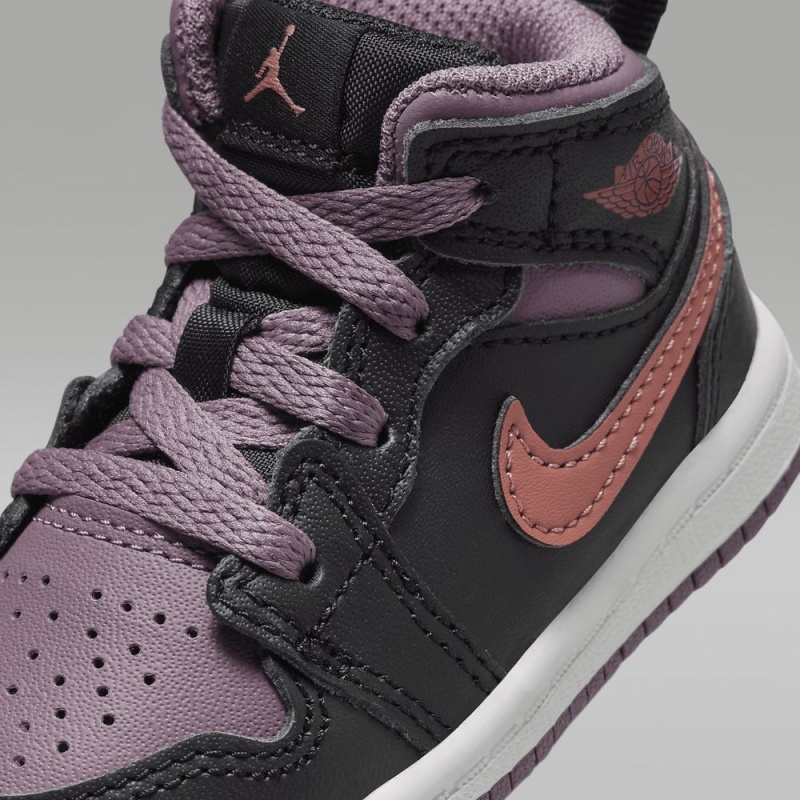 Nike Jordan 1 Mid SE Schoenen Kinderen Paars Zwart Nederland | 798465-AGD