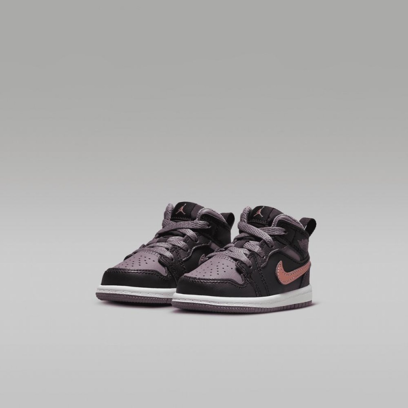 Nike Jordan 1 Mid SE Schoenen Kinderen Paars Zwart Nederland | 798465-AGD