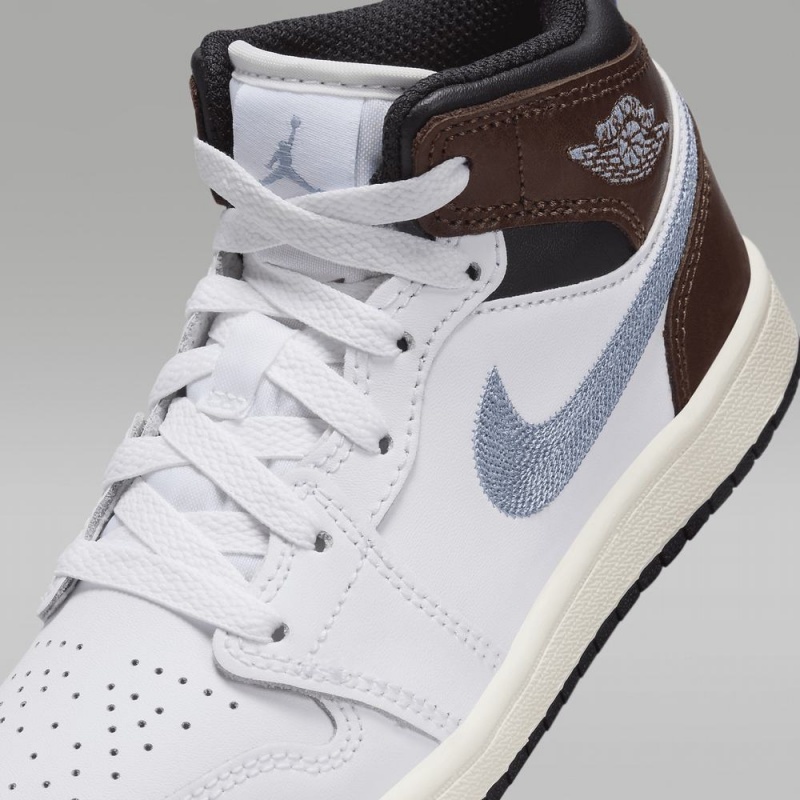 Nike Jordan 1 Mid SE Schoenen Kinderen Wit Chocola Nederland | 906275-FIY