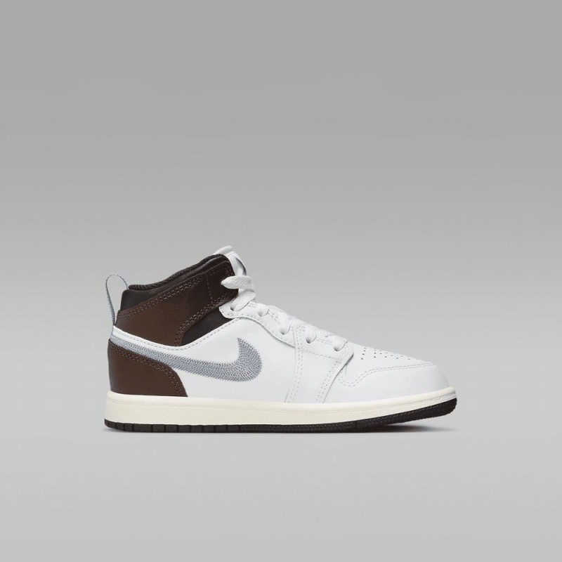 Nike Jordan 1 Mid SE Schoenen Kinderen Wit Chocola Nederland | 906275-FIY