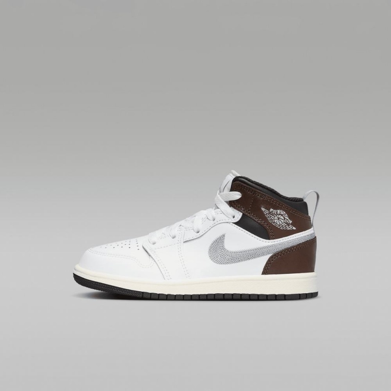 Nike Jordan 1 Mid SE Schoenen Kinderen Wit Chocola Nederland | 906275-FIY